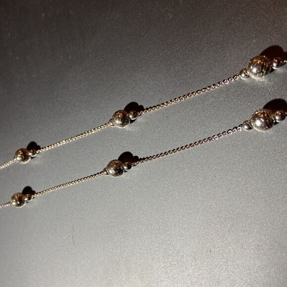 925 STERLING SILVER BEAUTIFUL BALL NECKLACE - Picture 9 of 9